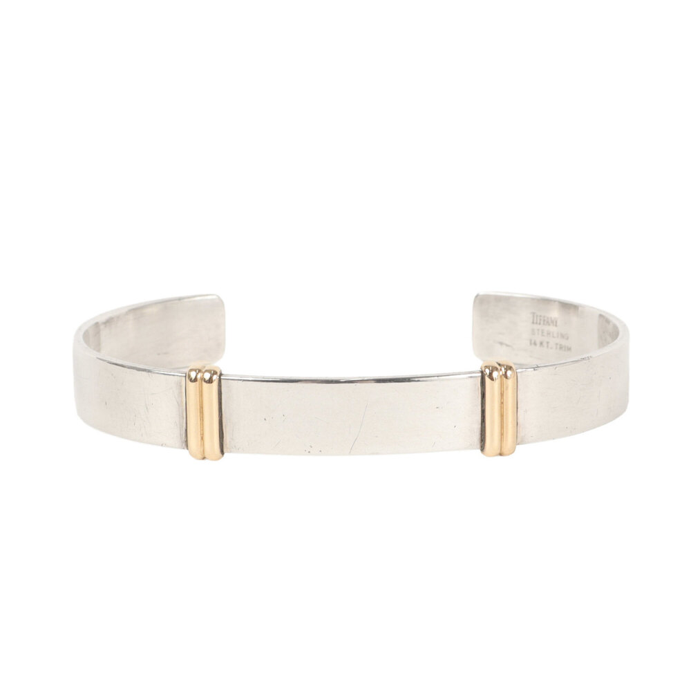 TIFFANY&Co. Tiffany Bangle Vintage K14 Combination Silver Gold Men's